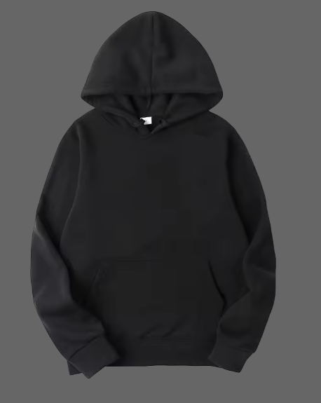 Black hoodie on a gray background