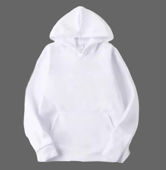 White hoodie on a white background